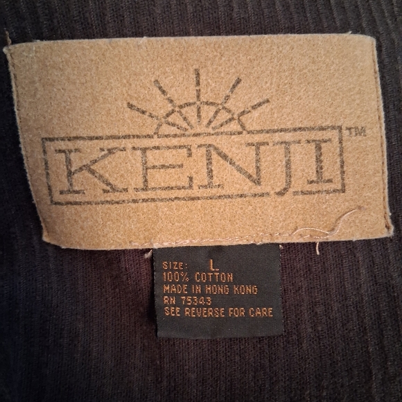 KENJI Corduroy Black Peacoat. Large - Picture 4 of 4